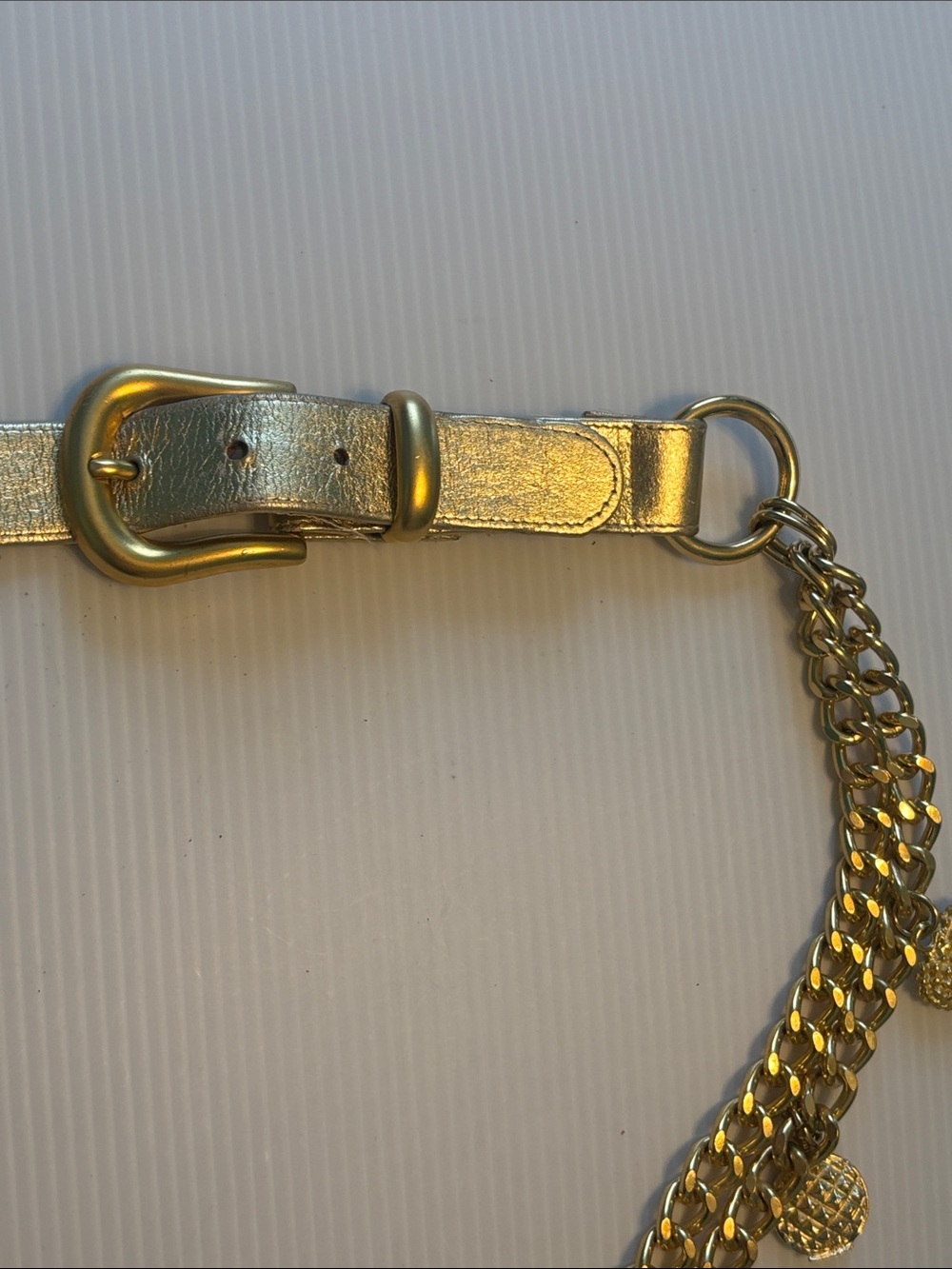 GOLD CHAIN CHARM BELT - Picture 3 of 6